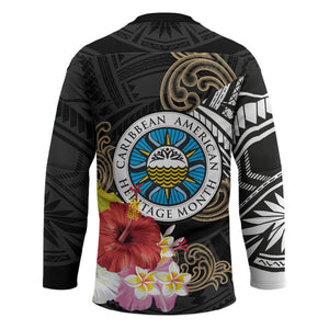 Caribbean American Heritage Month Hockey Jersey Tribal Pattern Tropical Hibiscus Flower