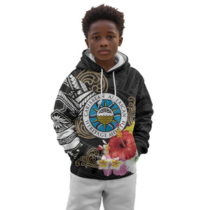 Caribbean American Heritage Month Kid Hoodie Tribal Pattern Tropical Hibiscus Flower