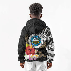 Caribbean American Heritage Month Kid Hoodie Tribal Pattern Tropical Hibiscus Flower