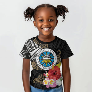 Caribbean American Heritage Month Kid T shirt Tribal Pattern Tropical Hibiscus Flower