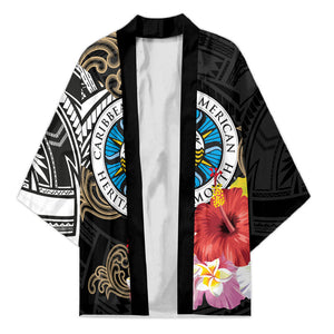 Caribbean American Heritage Month Kimono Tribal Pattern Tropical Hibiscus Flower