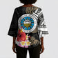 Caribbean American Heritage Month Kimono Sleeve Blouse Tribal Pattern Tropical Hibiscus Flower