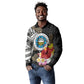 Caribbean American Heritage Month Long Sleeve Polo Shirt Tribal Pattern Tropical Hibiscus Flower