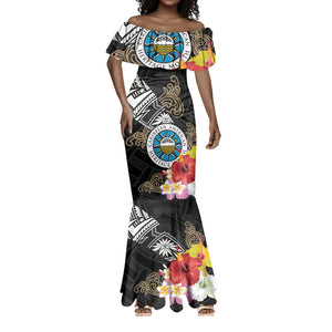 Caribbean American Heritage Month Mermaid Dress Tribal Pattern Tropical Hibiscus Flower