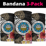 Caribbean American Heritage Month Neck Gaiter Tribal Pattern Tropical Hibiscus Flower