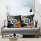 Caribbean American Heritage Month Pillow Cover Tribal Pattern Tropical Hibiscus Flower