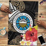 Caribbean American Heritage Month Puzzle Tribal Pattern Tropical Hibiscus Flower