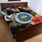 Caribbean American Heritage Month Quilt Bed Set Tribal Pattern Tropical Hibiscus Flower