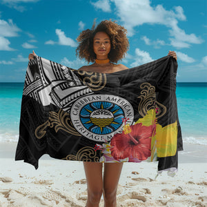 Caribbean American Heritage Month Sarong Tribal Pattern Tropical Hibiscus Flower