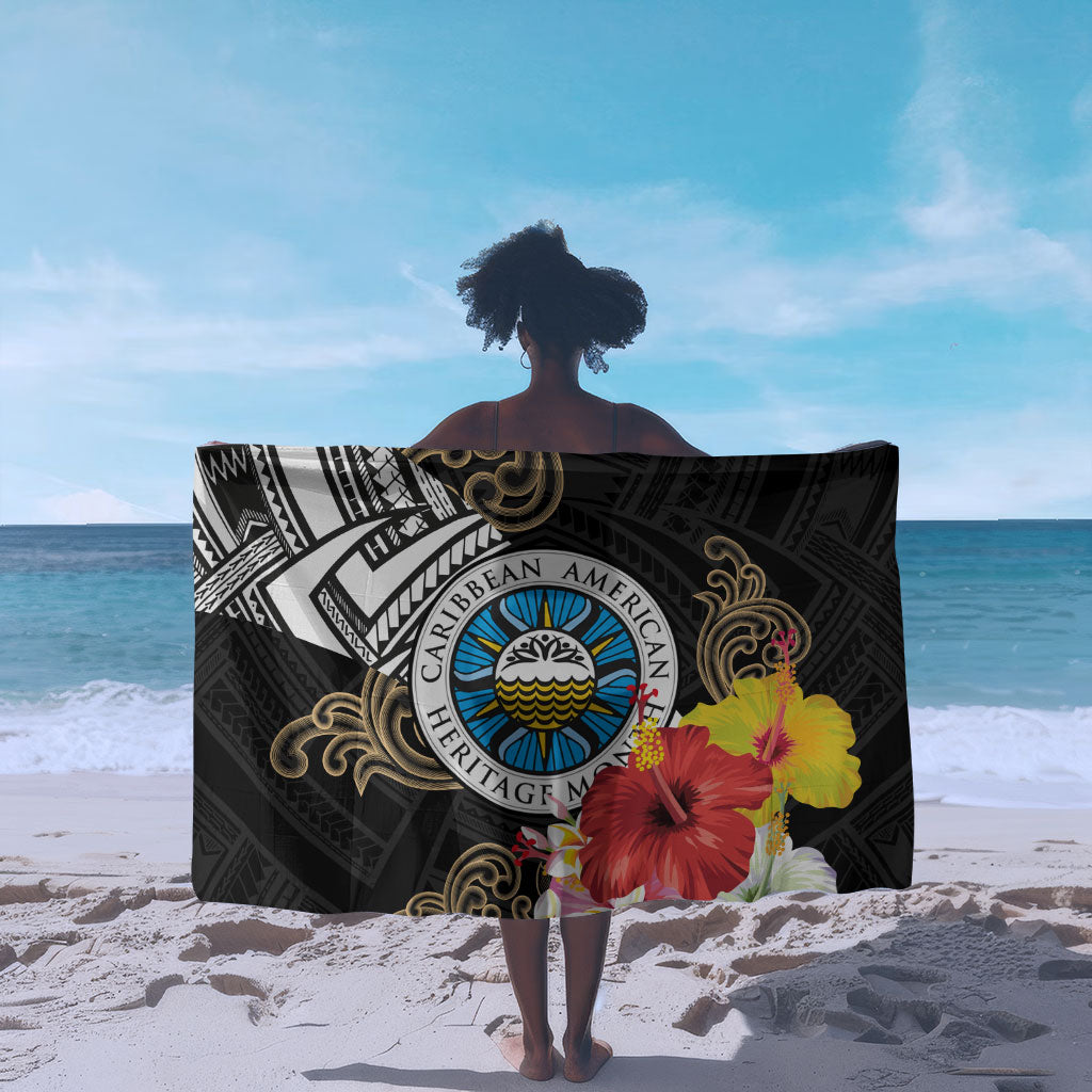 Caribbean American Heritage Month Sarong Tribal Pattern Tropical Hibiscus Flower