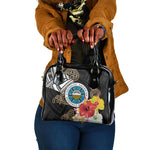 Caribbean American Heritage Month Shoulder Handbag Tribal Pattern Tropical Hibiscus Flower