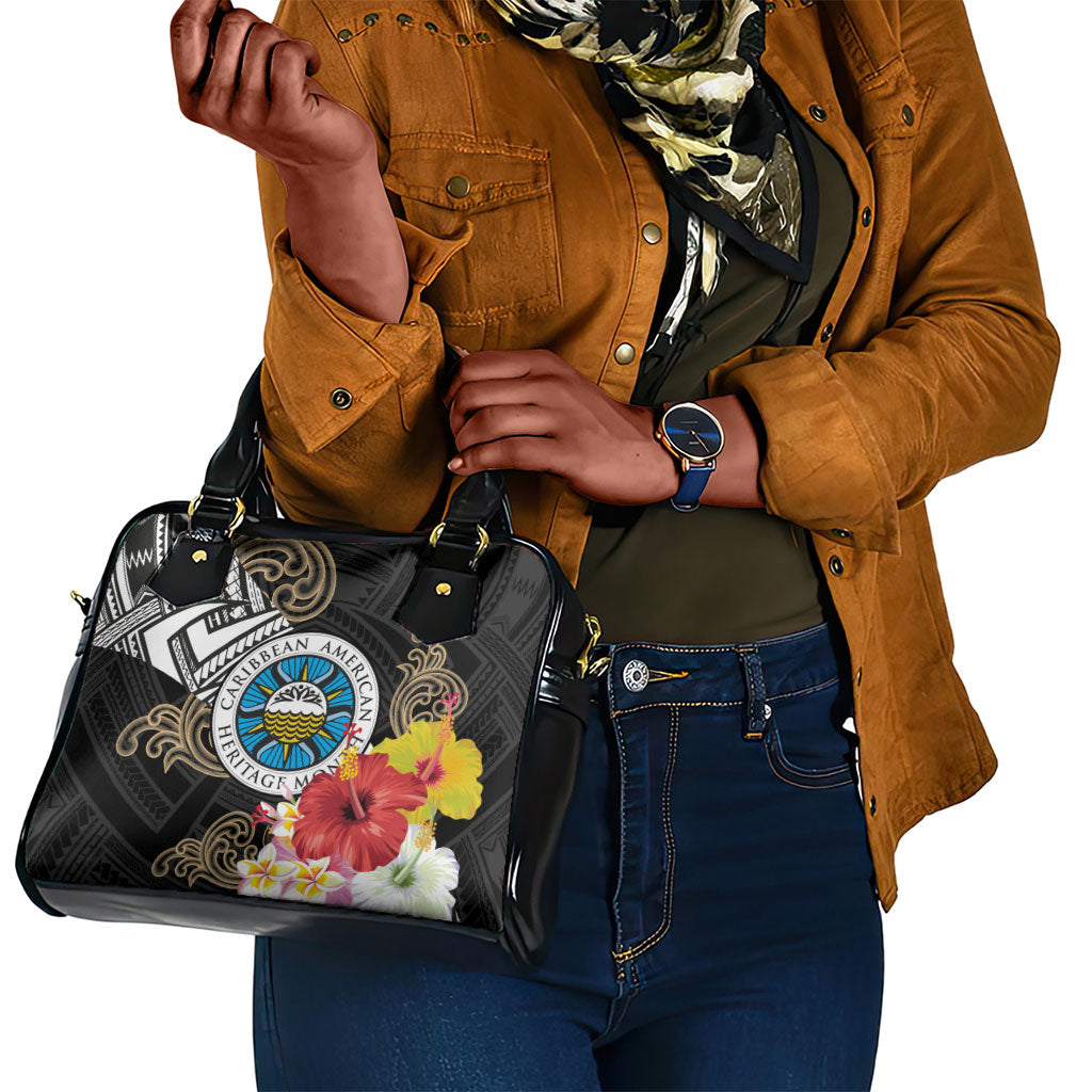 Caribbean American Heritage Month Shoulder Handbag Tribal Pattern Tropical Hibiscus Flower