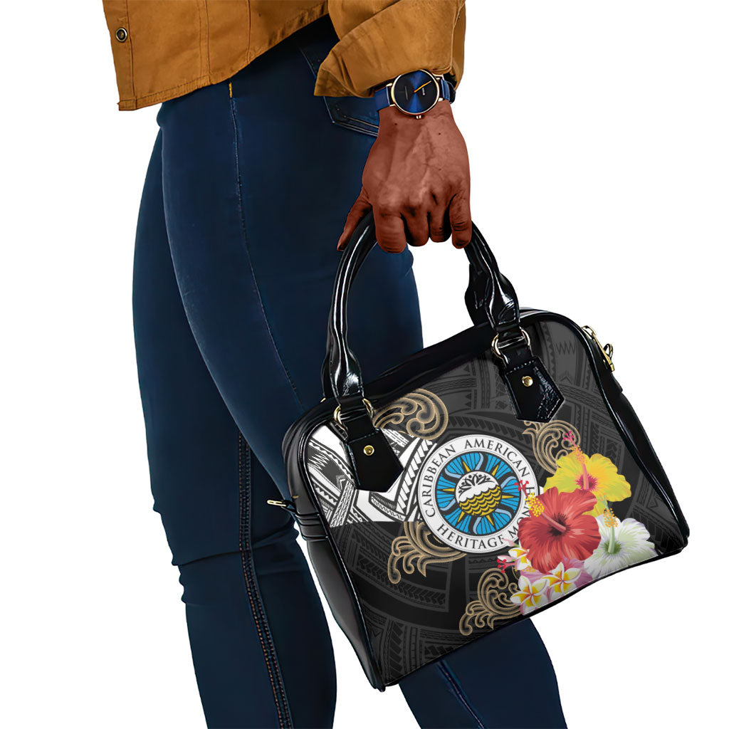 Caribbean American Heritage Month Shoulder Handbag Tribal Pattern Tropical Hibiscus Flower