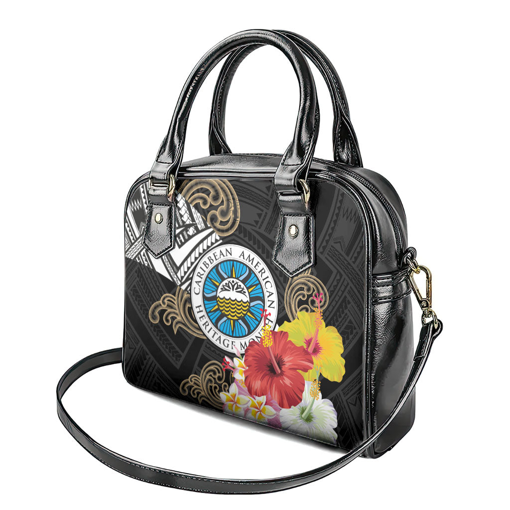 Caribbean American Heritage Month Shoulder Handbag Tribal Pattern Tropical Hibiscus Flower
