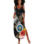 Caribbean American Heritage Month Summer Maxi Dress Tribal Pattern Tropical Hibiscus Flower