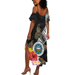 Caribbean American Heritage Month Summer Maxi Dress Tribal Pattern Tropical Hibiscus Flower