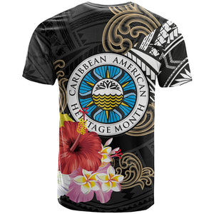 Caribbean American Heritage Month T shirt Tribal Pattern Tropical Hibiscus Flower