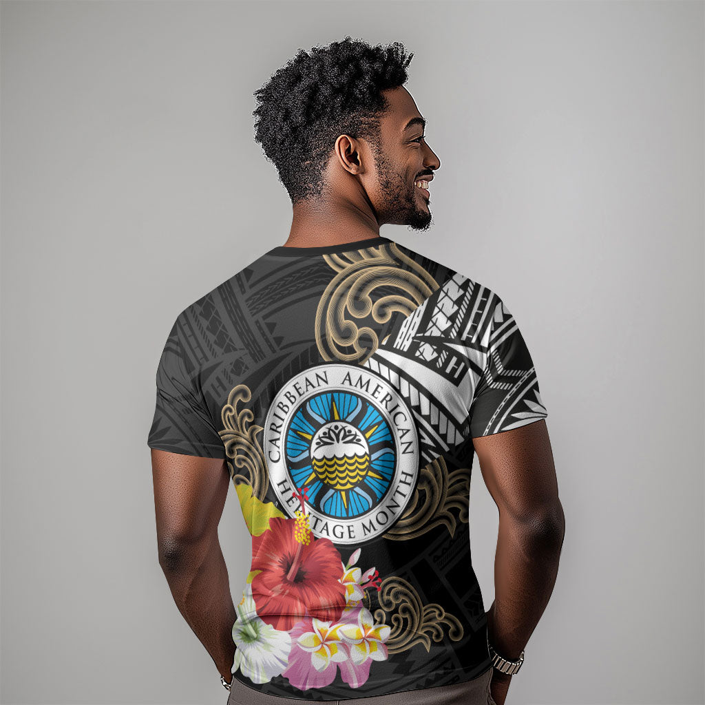 Caribbean American Heritage Month T shirt Tribal Pattern Tropical Hibiscus Flower