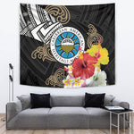 Caribbean American Heritage Month Tapestry Tribal Pattern Tropical Hibiscus Flower