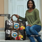Caribbean American Heritage Month Travel Bag Tribal Pattern Tropical Hibiscus Flower