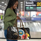 Caribbean American Heritage Month Travel Bag Tribal Pattern Tropical Hibiscus Flower
