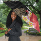 Caribbean American Heritage Month Umbrella Tribal Pattern Tropical Hibiscus Flower