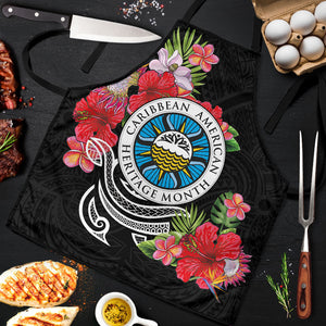 Caribbean American Heritage Month Apron Tropical Hibiscus Flower Tribal Tattoo