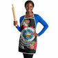 Caribbean American Heritage Month Apron Tropical Hibiscus Flower Tribal Tattoo