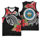Caribbean American Heritage Month Basketball Jersey Tropical Hibiscus Flower Tribal Tattoo