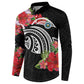Caribbean American Heritage Month Button Sweatshirt Tropical Hibiscus Flower Tribal Tattoo