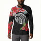 Caribbean American Heritage Month Button Sweatshirt Tropical Hibiscus Flower Tribal Tattoo