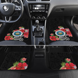 Caribbean American Heritage Month Car Mats Tropical Hibiscus Flower Tribal Tattoo