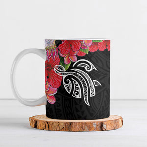 Caribbean American Heritage Month Ceramic Mug Tropical Hibiscus Flower Tribal Tattoo