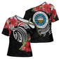 Caribbean American Heritage Month Cross Shoulder Shirt Tropical Hibiscus Flower Tribal Tattoo