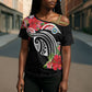 Caribbean American Heritage Month Cross Shoulder Shirt Tropical Hibiscus Flower Tribal Tattoo