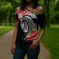 Caribbean American Heritage Month Cross Shoulder Shirt Tropical Hibiscus Flower Tribal Tattoo