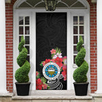 Caribbean American Heritage Month Door Cover Tropical Hibiscus Flower Tribal Tattoo