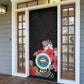 Caribbean American Heritage Month Door Cover Tropical Hibiscus Flower Tribal Tattoo