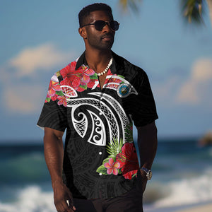 Caribbean American Heritage Month Hawaiian Shirt Tropical Hibiscus Flower Tribal Tattoo