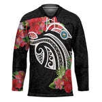 Caribbean American Heritage Month Hockey Jersey Tropical Hibiscus Flower Tribal Tattoo