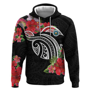 Caribbean American Heritage Month Hoodie Tropical Hibiscus Flower Tribal Tattoo