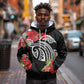 Caribbean American Heritage Month Hoodie Tropical Hibiscus Flower Tribal Tattoo