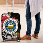 Caribbean American Heritage Month Luggage Cover Tropical Hibiscus Flower Tribal Tattoo