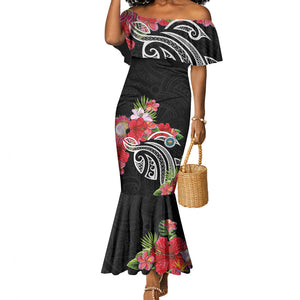 Caribbean American Heritage Month Mermaid Dress Tropical Hibiscus Flower Tribal Tattoo