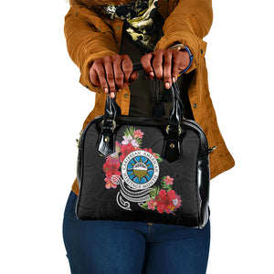 Caribbean American Heritage Month Shoulder Handbag Tropical Hibiscus Flower Tribal Tattoo