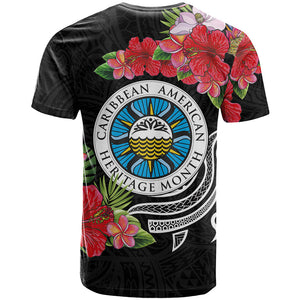 Caribbean American Heritage Month T shirt Tropical Hibiscus Flower Tribal Tattoo