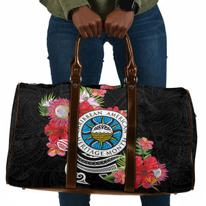 Caribbean American Heritage Month Travel Bag Tropical Hibiscus Flower Tribal Tattoo