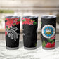 Caribbean American Heritage Month Tumbler Cup Tropical Hibiscus Flower Tribal Tattoo