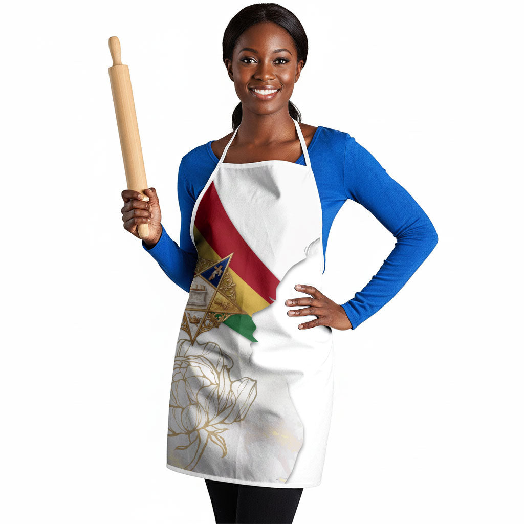 Order Of The Eastern Star Apron OES Elegant Floral Line Art Fraternal Symbolism