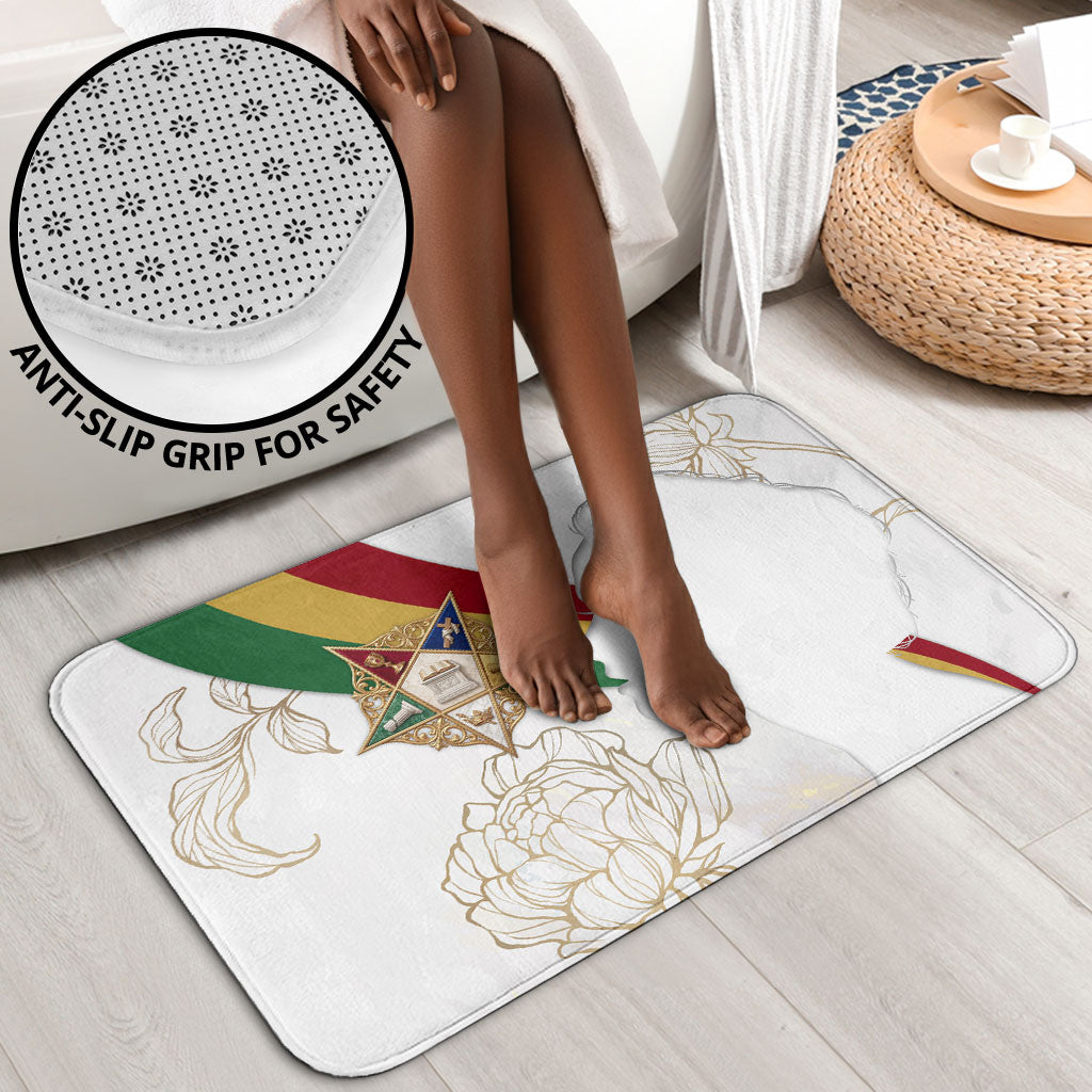 Order Of The Eastern Star Bathroom Set OES Elegant Floral Line Art Fraternal Symbolism